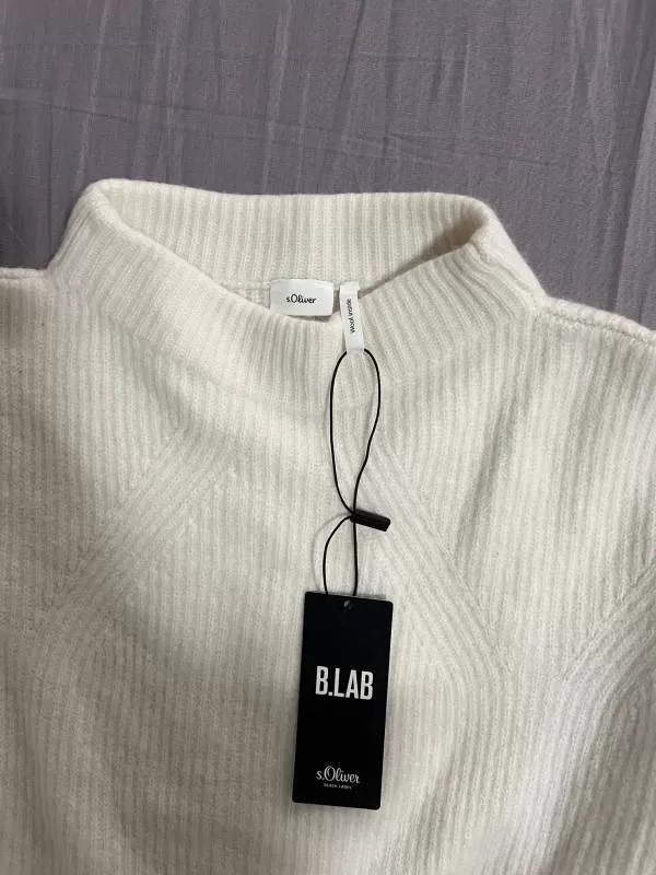 Pulover S.Oliver M | Alb, Normal, Regular fit, Poliester - Image 2