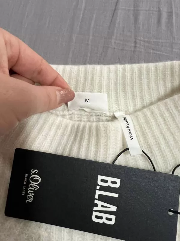 Pulover S.Oliver M | Alb, Normal, Regular fit, Poliester - Image 3