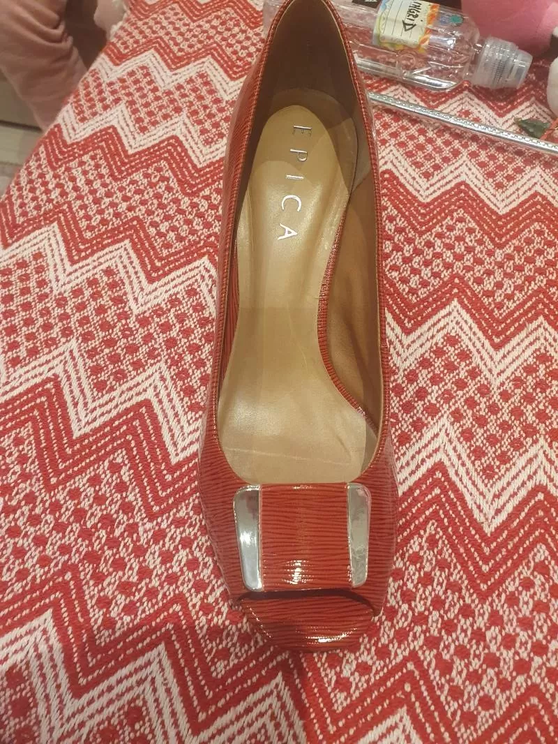 Pantofi cu toc înalt EPICA EU 39 | Roșu, Piele naturală - Image 4