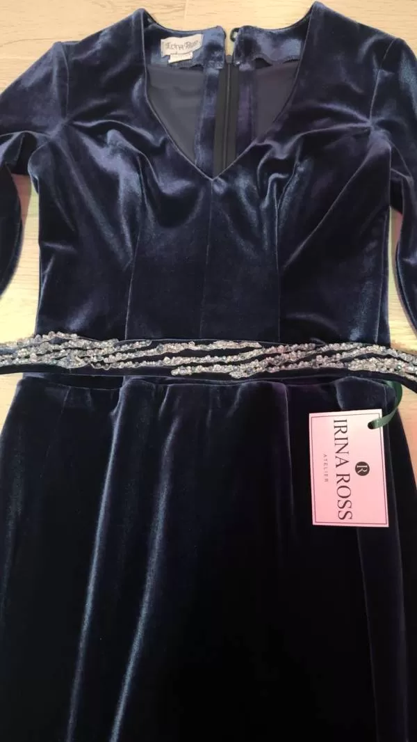 Rochie de seară IRINA ROSS EU 36 | Albastru, Midi, Poliester - Image 3