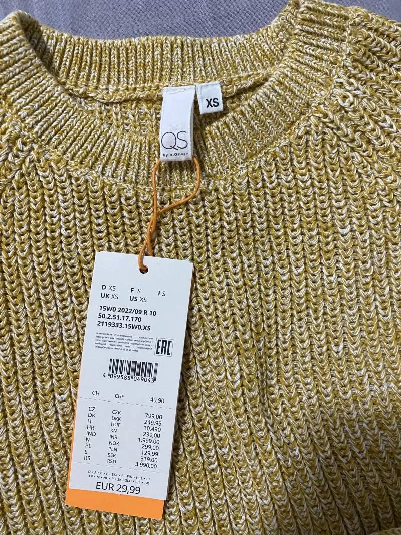 Pulover S.Oliver XS | Auriu, Normal, Regular fit, Bumbac - Image 6