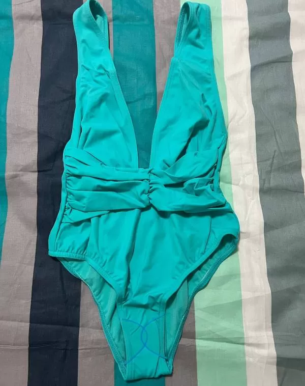 Costum de baie întreg ASOS XS | Turcoaz, Petite, Drapat, Poliester - Image 5