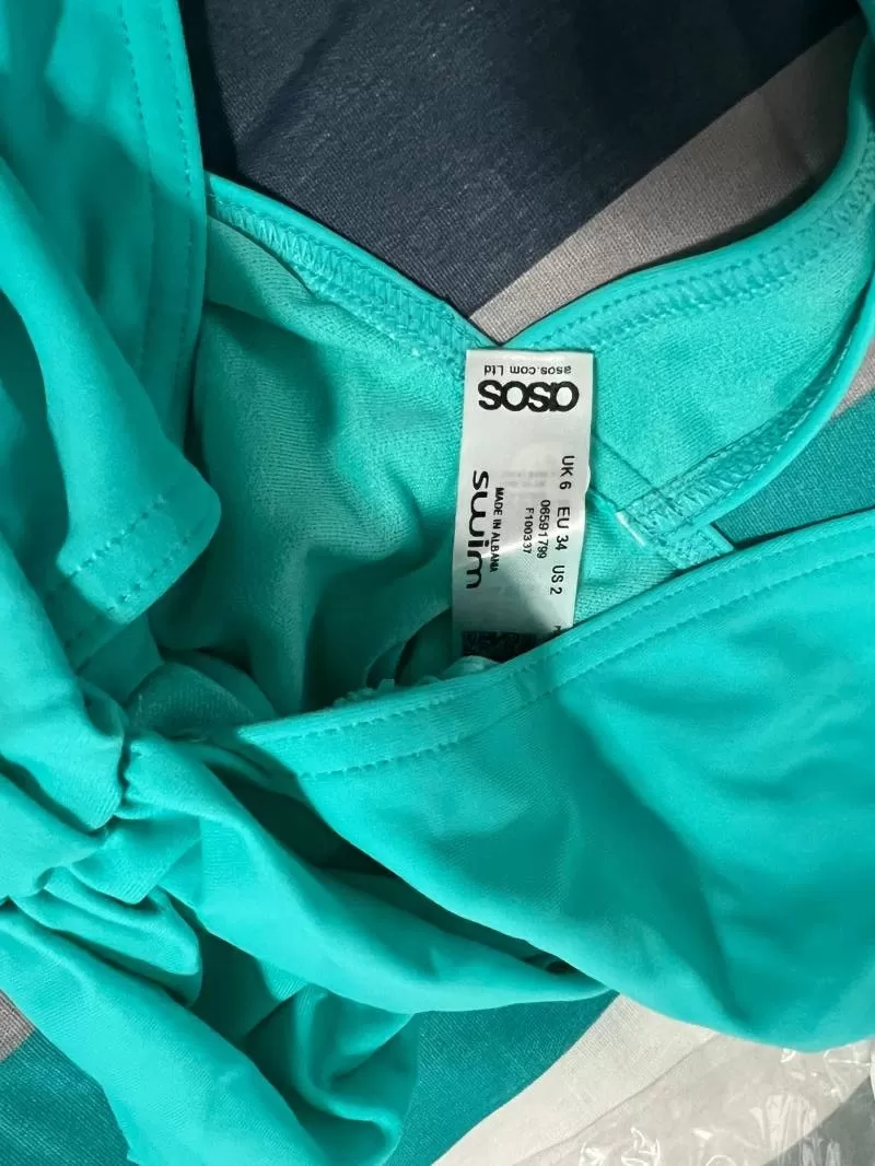 Costum de baie întreg ASOS XS | Turcoaz, Petite, Drapat, Poliester - Image 7