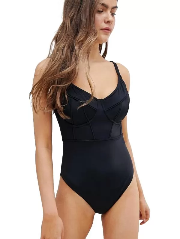 Costum de baie întreg ASOS S | Negru, Poliester