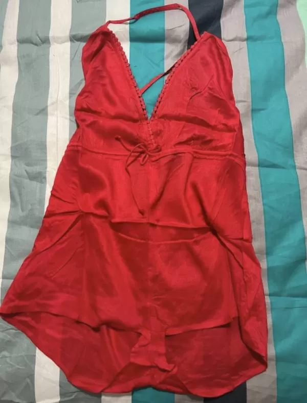 Salopetă ASOS XS | Roșu, Lungă, Poliester - Image 4