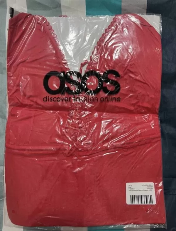 Salopetă ASOS XS | Roșu, Lungă, Poliester - Image 5