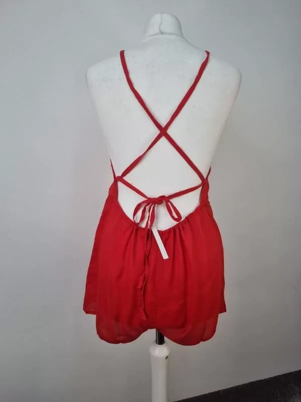 Salopetă ASOS XS | Roșu, Lungă, Poliester - Image 2