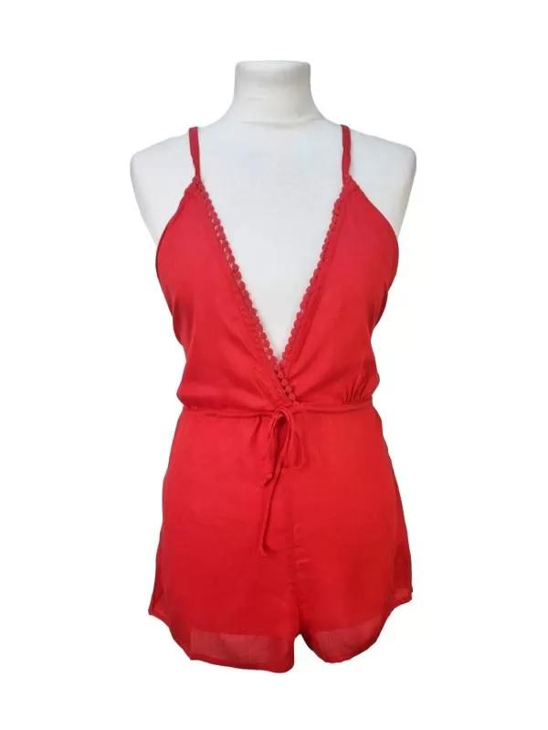 Salopetă ASOS XS | Roșu, Lungă, Poliester