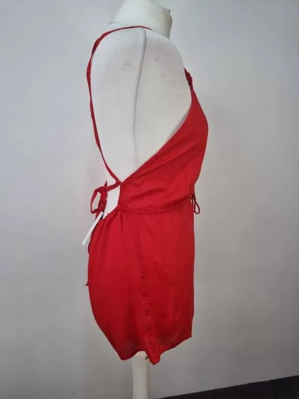 Salopetă ASOS XS | Roșu, Lungă, Poliester - Image 3