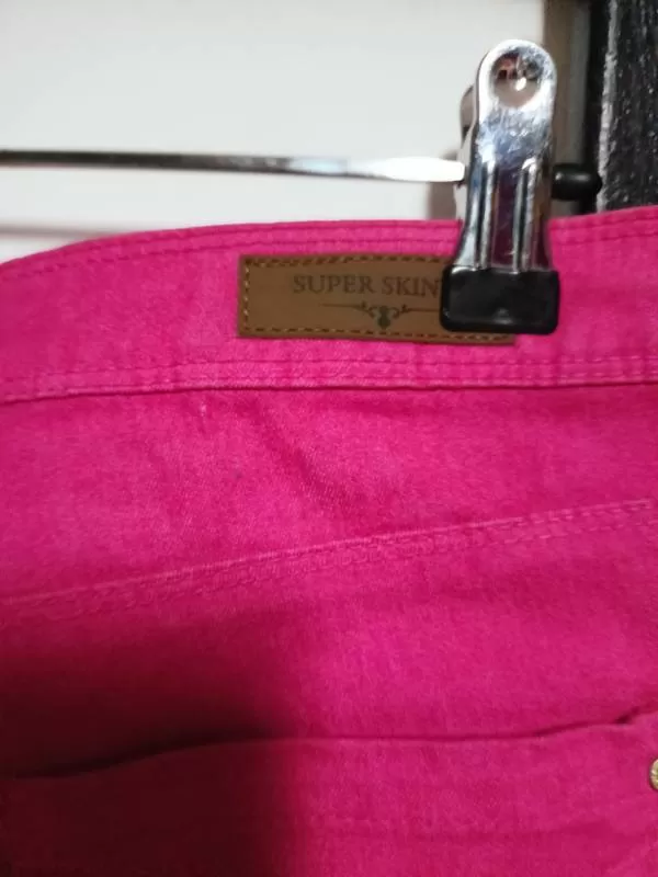 Blugi Bershka EU 36 | Fuchsia, Lungi, Bumbac - Image 6
