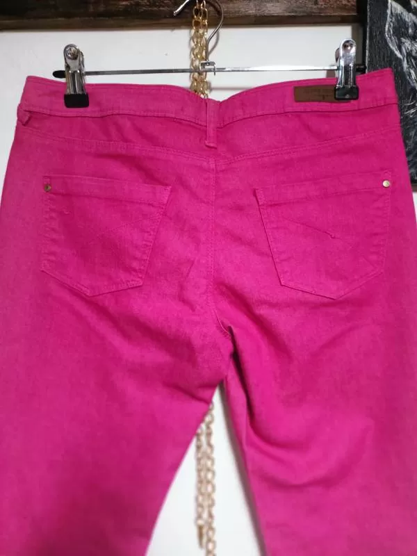 Blugi Bershka EU 36 | Fuchsia, Lungi, Bumbac - Image 4