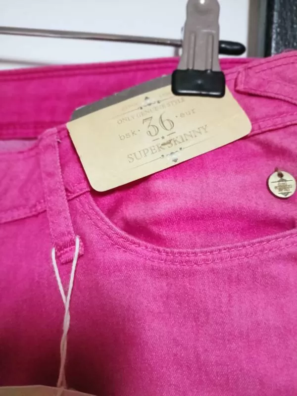 Blugi Bershka EU 36 | Fuchsia, Lungi, Bumbac - Image 7