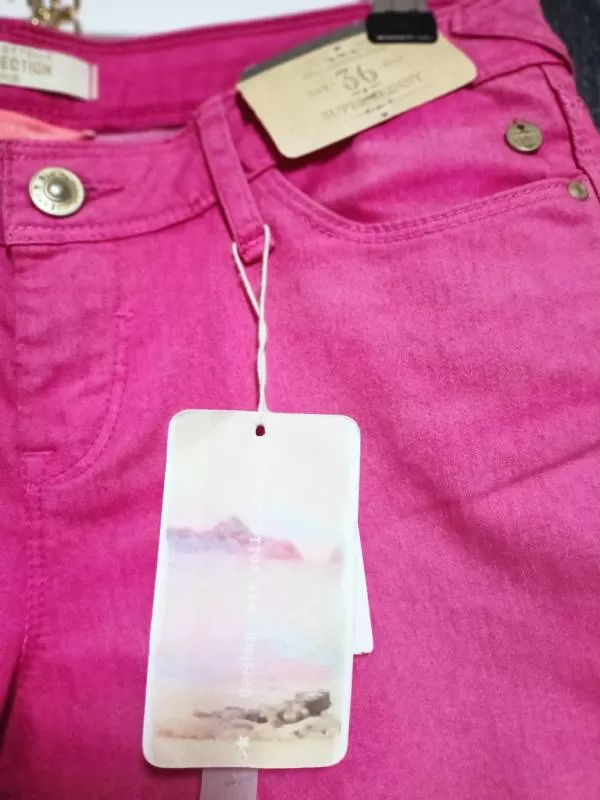 Blugi Bershka EU 36 | Fuchsia, Lungi, Bumbac - Image 8