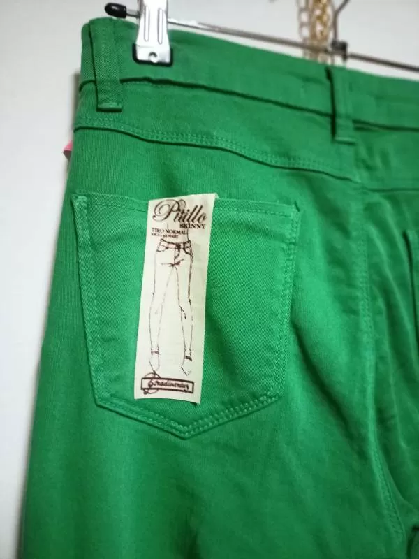 Blugi Stradivarius EU 34 | Verde, Lungi, Bumbac - Image 4