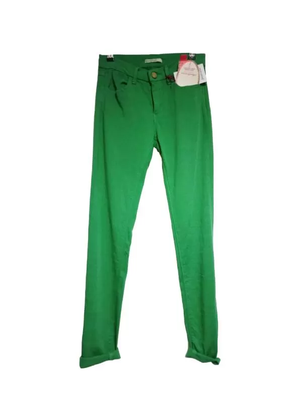 Blugi Stradivarius EU 34 | Verde, Lungi, Bumbac