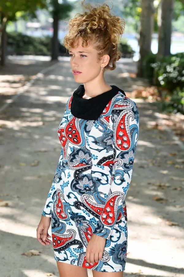 Rochie casual HHG EU 38 | Multicolor, Midi, Poliester - Image 3
