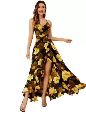 Rochie de seară Shein EU 38 | Galben, Maxi, Poliester