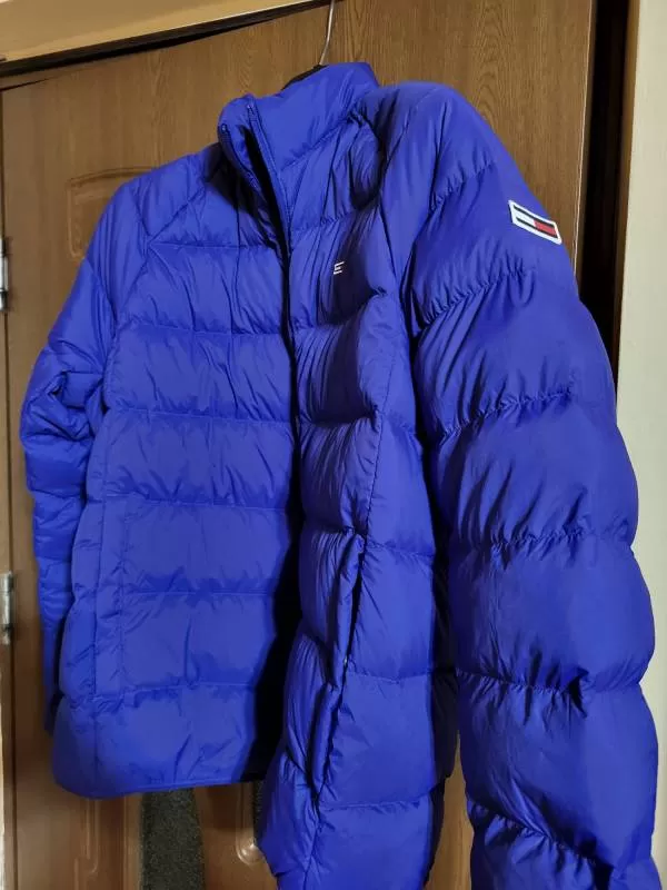 Geacă matlasată Tommy Hilfiger L | Albastru, Fără glugă, Monocrom, Bumbac - Image 3