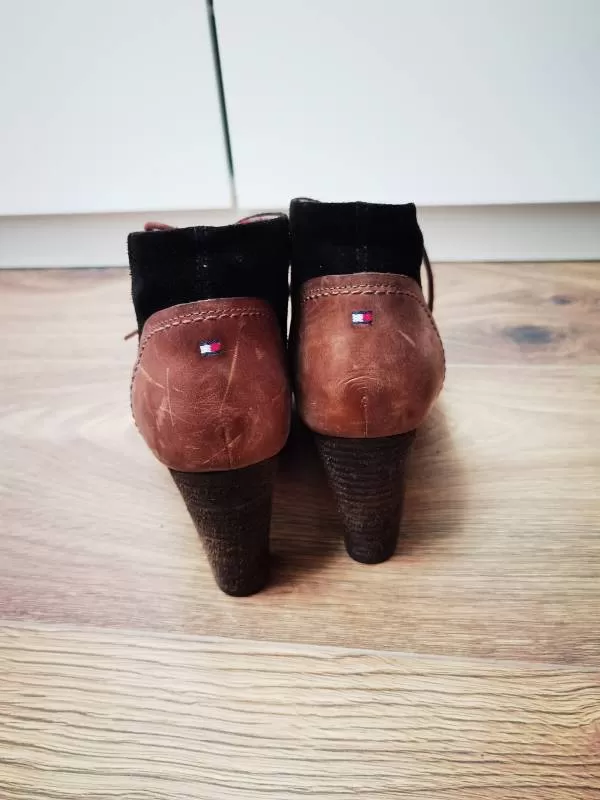 Ghete Tommy Hilfiger EU 40 | Maro, Piele naturală - Image 3