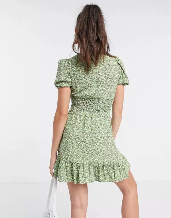 Rochie casual Stradivarius EU 36 | Verde, Mini - Image 2