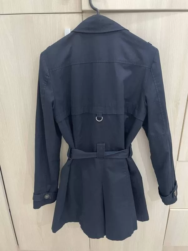 Trenci Bershka EU 36 | Albastru, Fără glugă, Monocrom - Image 3