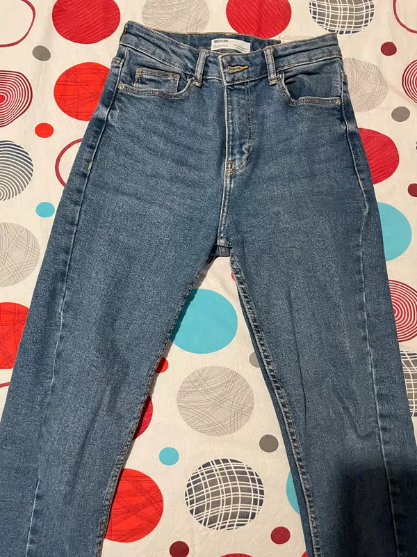 Blugi Bershka EU 34 | Albastru, Lungi, Denim - Image 3