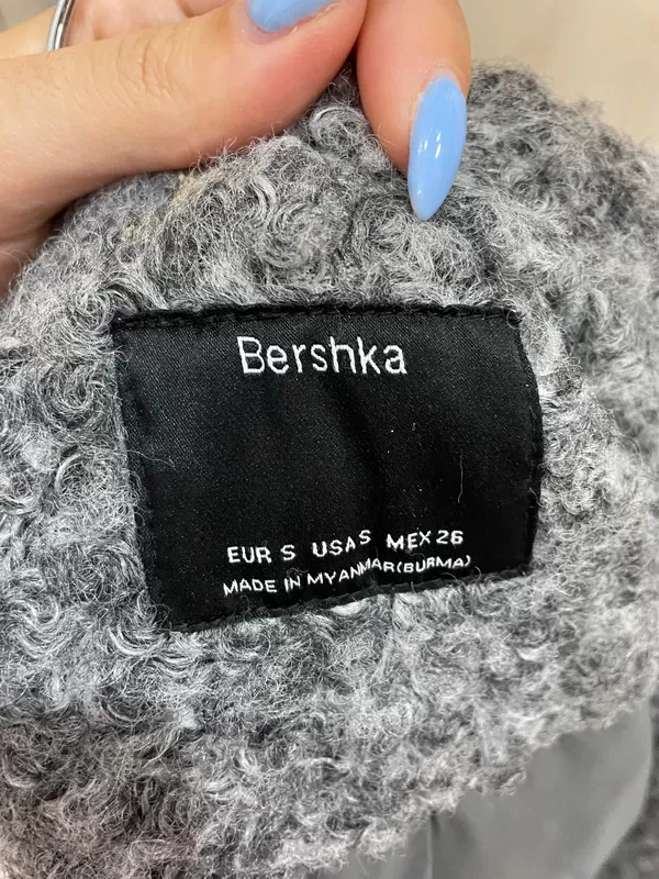 Palton scurt Bershka EU 36 | Gri, Fără glugă, Monocrom, Poliester - Image 7