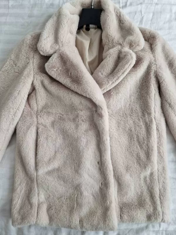 Geacă din blană H&M EU 38 | Bej, Fără glugă, Blană artificială - Image 6