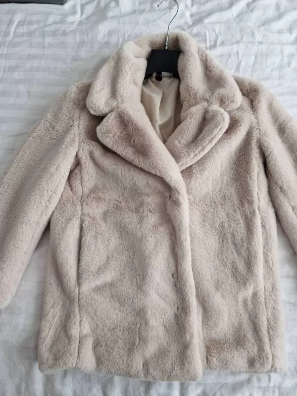 Geacă din blană H&M EU 38 | Bej, Fără glugă, Blană artificială - Image 7