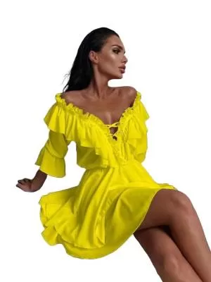 Rochie casual Issa Lush EU 38 | Galben, Mini, Poliester