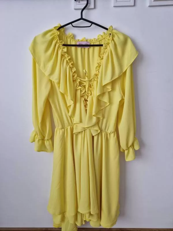 Rochie casual Issa Lush EU 38 | Galben, Mini, Poliester - Image 3