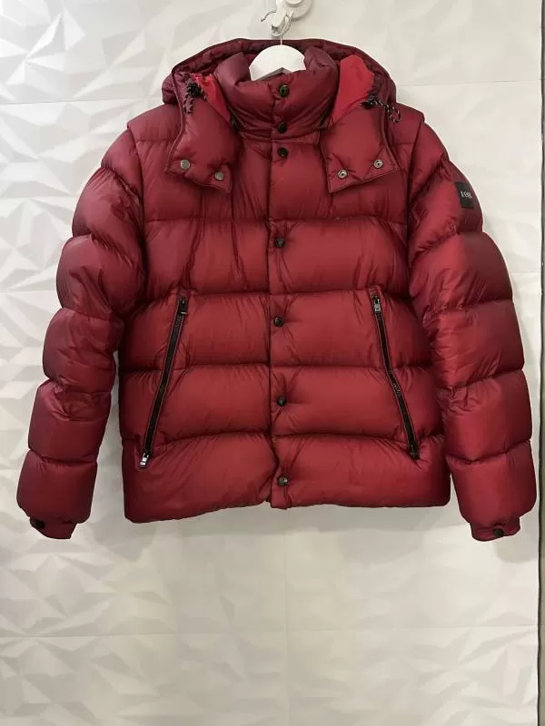 Geacă puffer BOSS EU 50 | Burgundy, Cu glugă, Monocrom, Poliamidă - Image 2