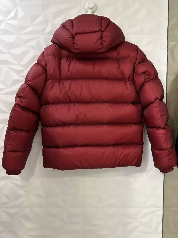 Geacă puffer BOSS EU 50 | Burgundy, Cu glugă, Monocrom, Poliamidă - Image 3