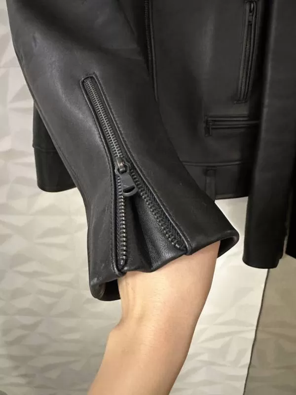 Geacă de piele Academia EU 50 | Negru, Fără glugă, Piele naturală - Image 8