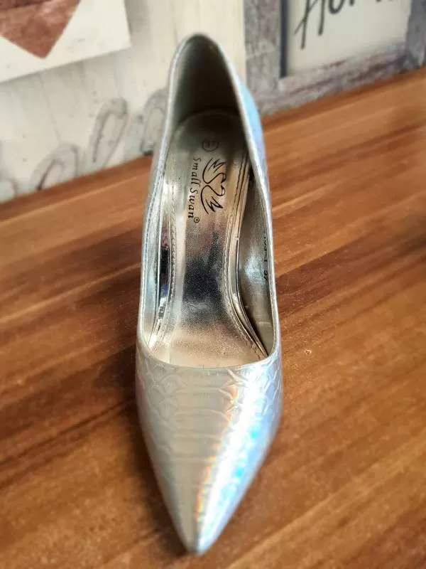 Pantofi cu toc înalt Small Swan EU 37 | Gri, Piele naturală - Image 11