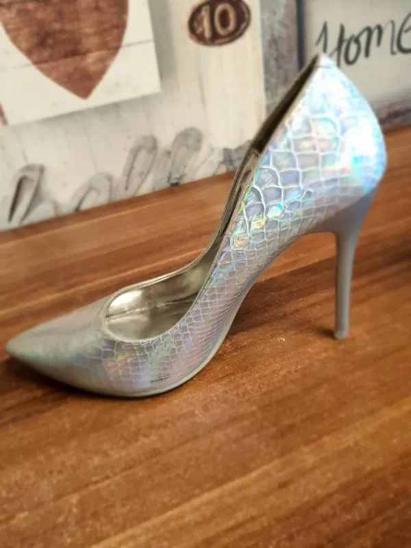 Pantofi cu toc înalt Small Swan EU 37 | Gri, Piele naturală - Image 3