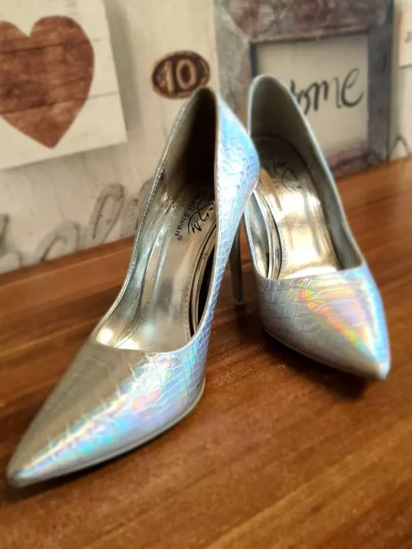 Pantofi cu toc înalt Small Swan EU 37 | Gri, Piele naturală - Image 2