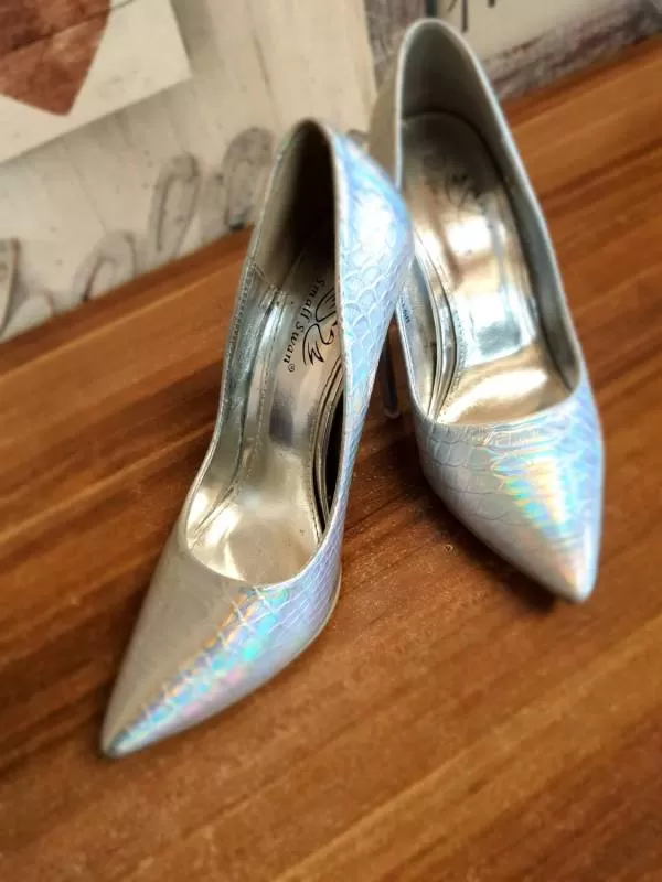 Pantofi cu toc înalt Small Swan EU 37 | Gri, Piele naturală - Image 7