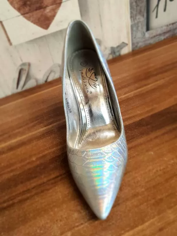 Pantofi cu toc înalt Small Swan EU 37 | Gri, Piele naturală - Image 9