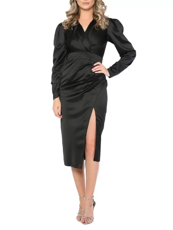 Rochie de seară TGH EU 34 | Negru, Midi