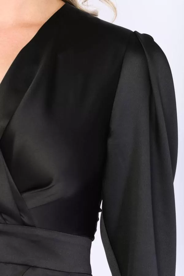 Rochie de seară TGH EU 34 | Negru, Midi - Image 4