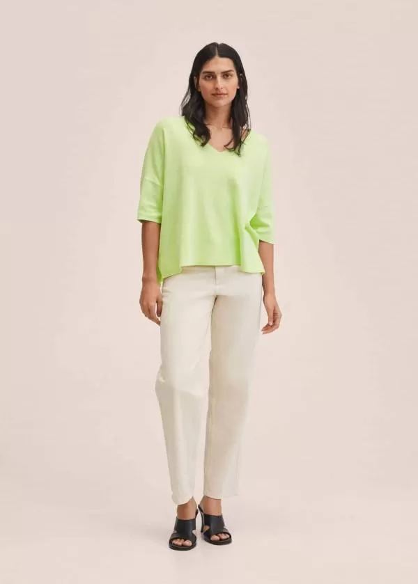 Bluză Mango S | Verde, Normal, Bumbac - Image 2