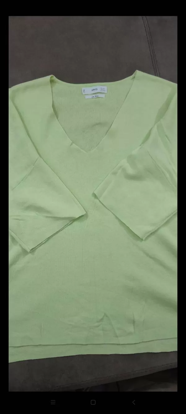 Bluză Mango S | Verde, Normal, Bumbac - Image 9