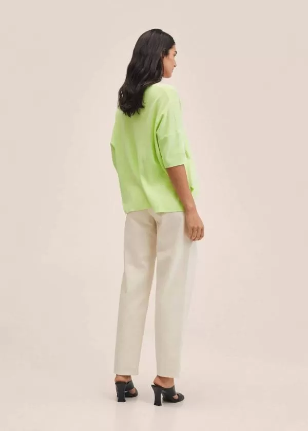 Bluză Mango S | Verde, Normal, Bumbac - Image 3