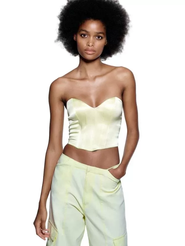 Top Zara XS | Verde, Normal, Poliester