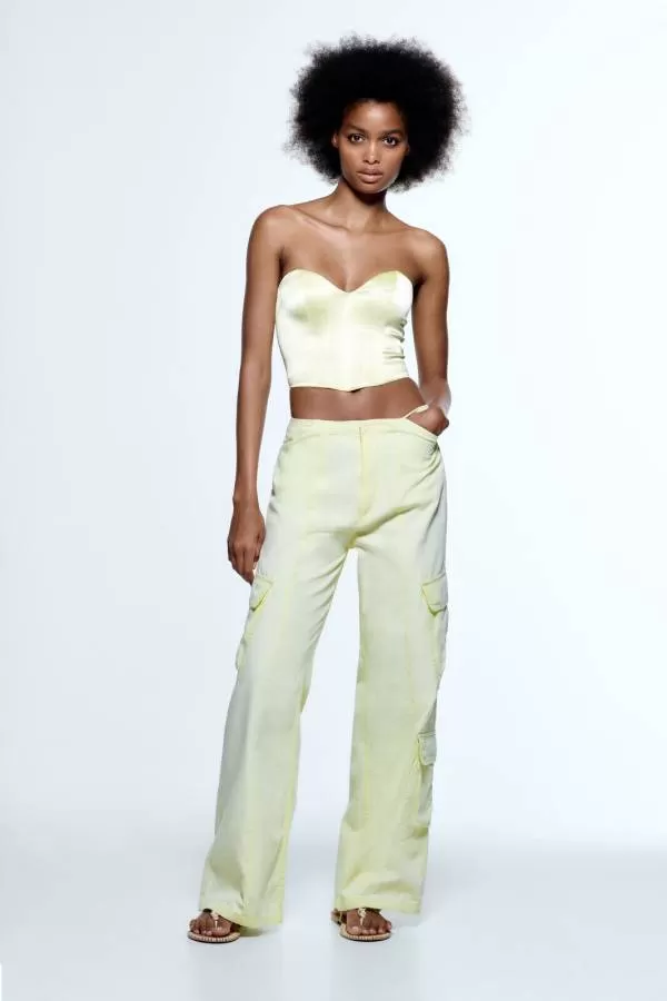 Top Zara XS | Verde, Normal, Poliester - Image 2