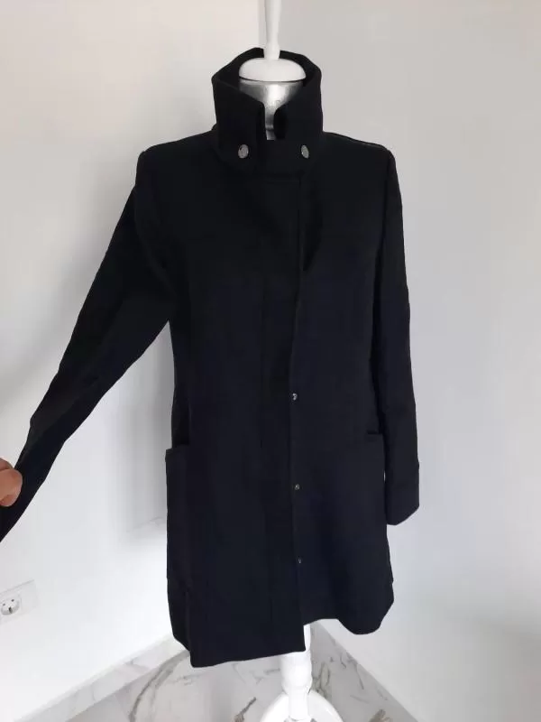 Palton din lână Geox EU 44 | Negru, Fără glugă, Monocrom, Lână - Image 2
