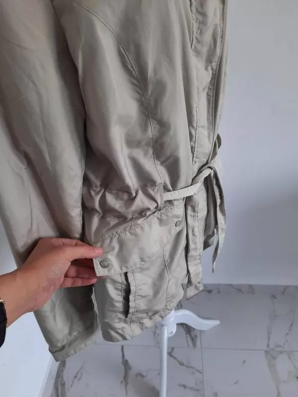 Geacă parka Geox EU 50 | Crem, Fără glugă, Monocrom, Vâscoză - Image 4