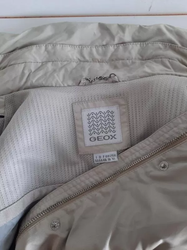 Geacă parka Geox EU 50 | Crem, Fără glugă, Monocrom, Vâscoză - Image 5