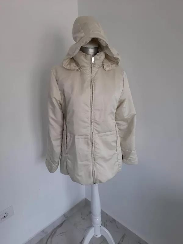 Geacă de iarnă Moncler M | Crem, Cu glugă detașabilă, Monocrom - Image 2